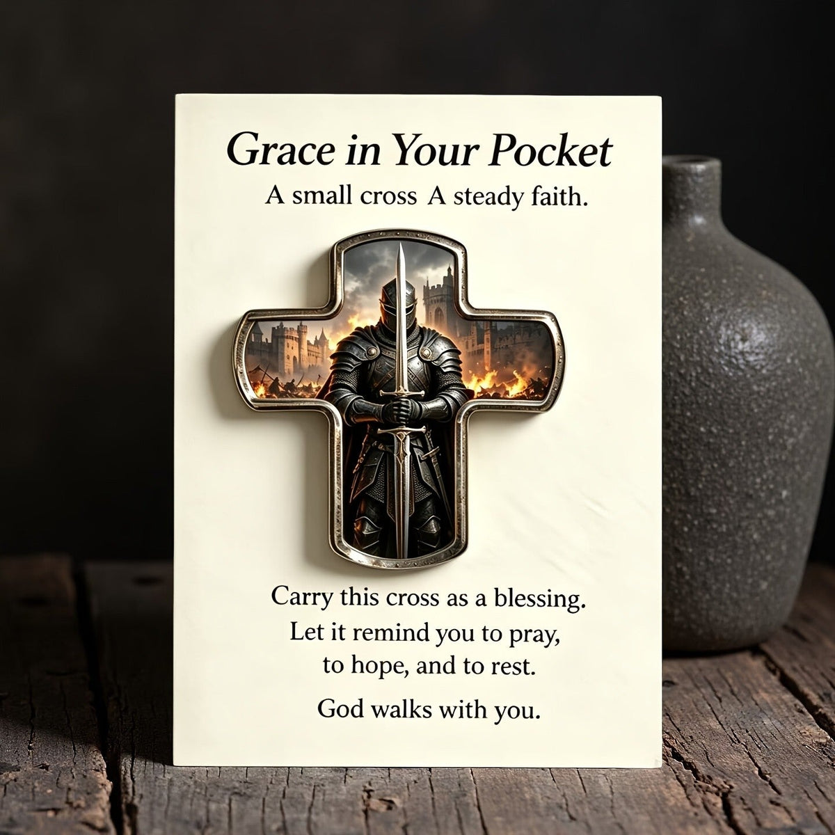 Knight Cross Prayer Card
