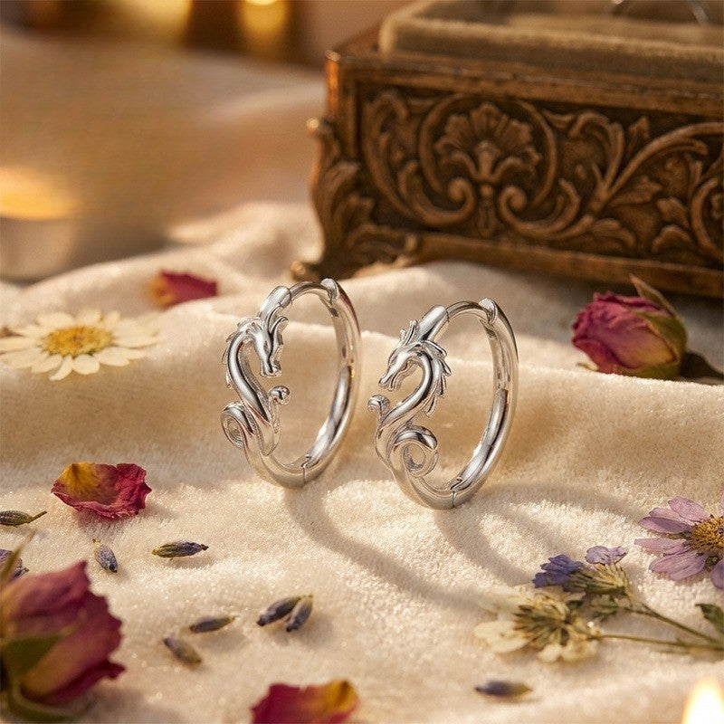 Dragon Head Hoop Earrings