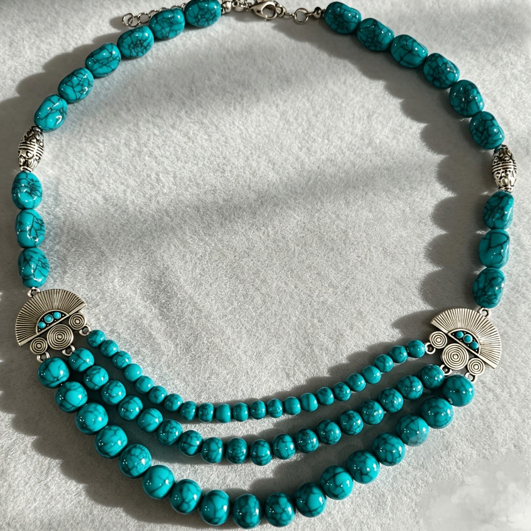 Turquoise Fan Layered Necklace