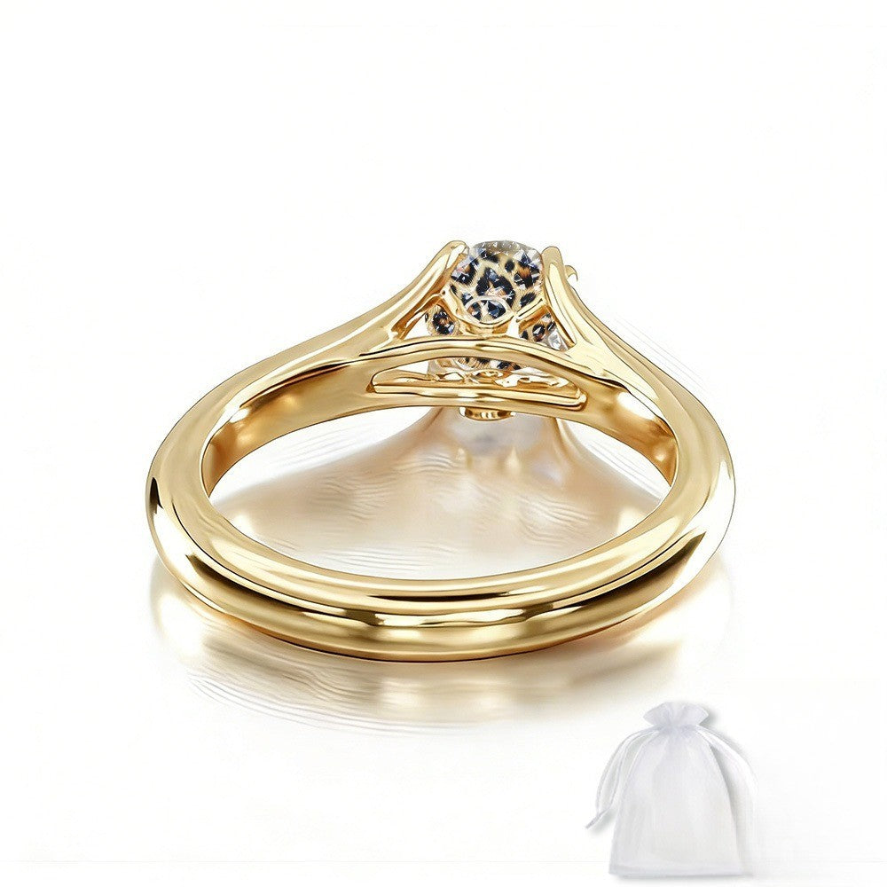 Leopard Print Heart Ring