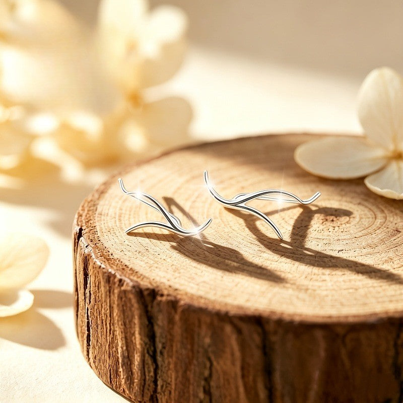 Wavy Line Stud Earrings