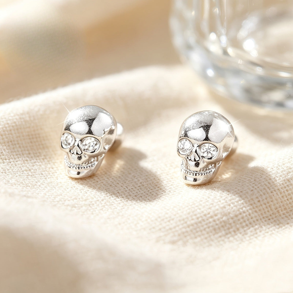 Crystal Skull Stud Earrings