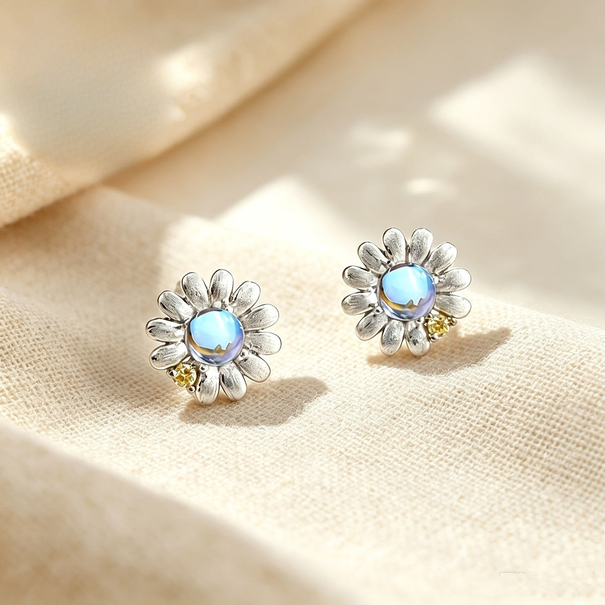 Blue Daisy Stud Earrings