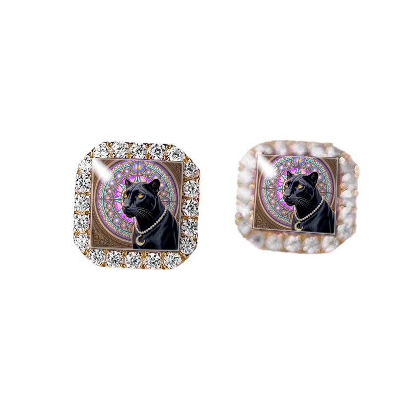 Black Panther Square Stud Earrings