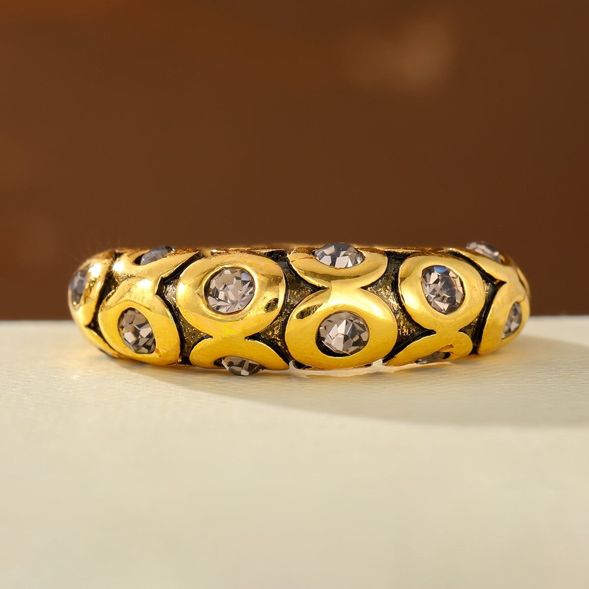 Textured Zircon Band Ring