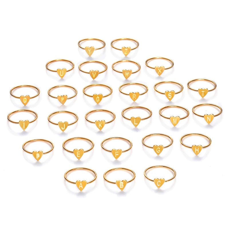 Heart Initial Ring