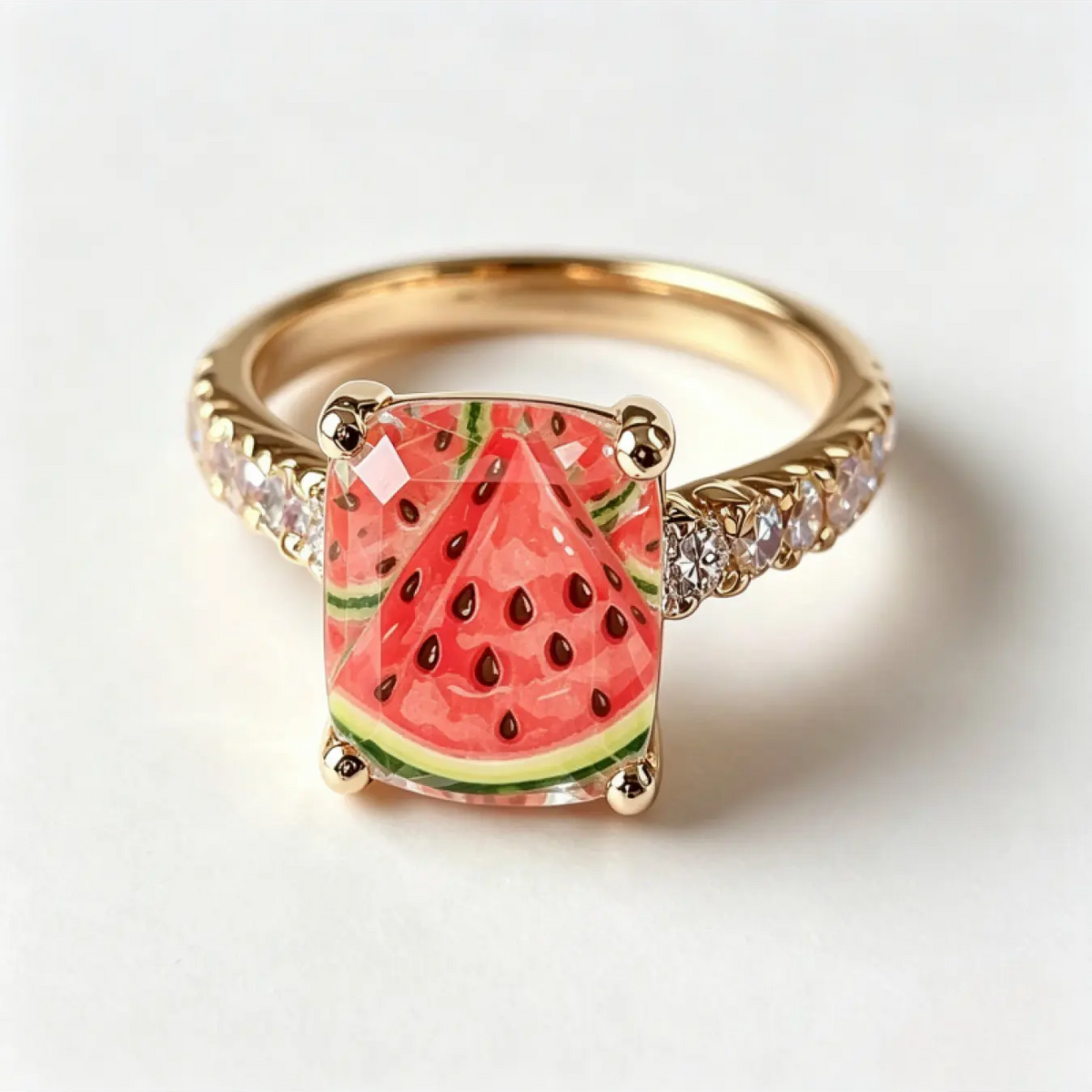 Watermelon Square Ring