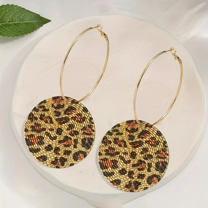 Elegant Leopard Print Hoop Earrings