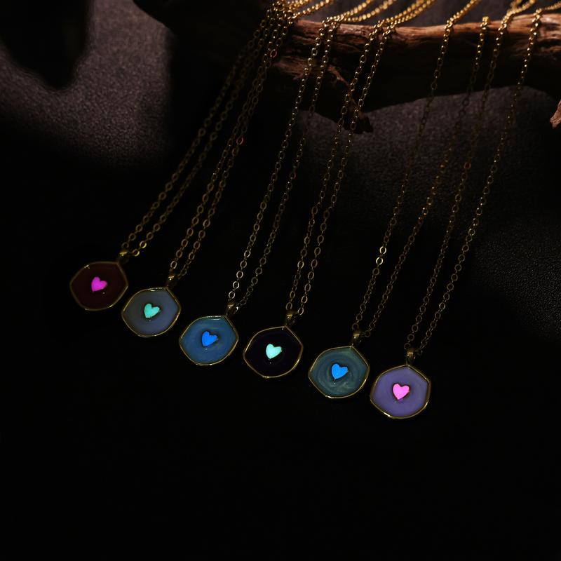 Two Tone Glow Heart Necklace