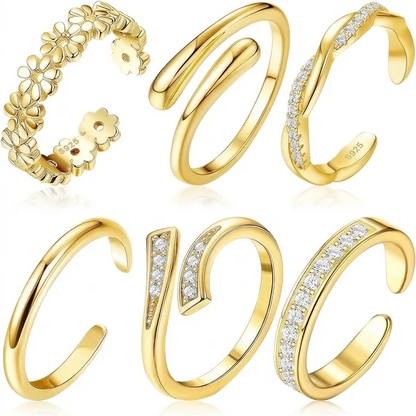14k 12pc Toe Ring Set