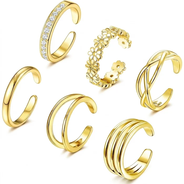 14k 12pc Toe Ring Set