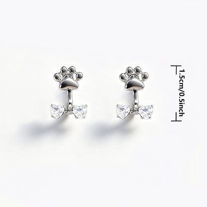 Paw Heart Jacket Earrings