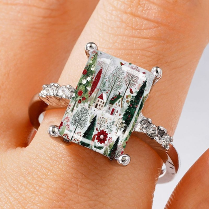 Winter Forest Square Ring