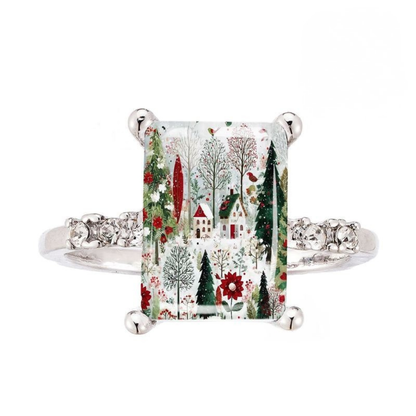 Winter Forest Square Ring