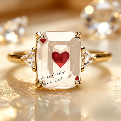 "How Lucky Are We" Statement Ring