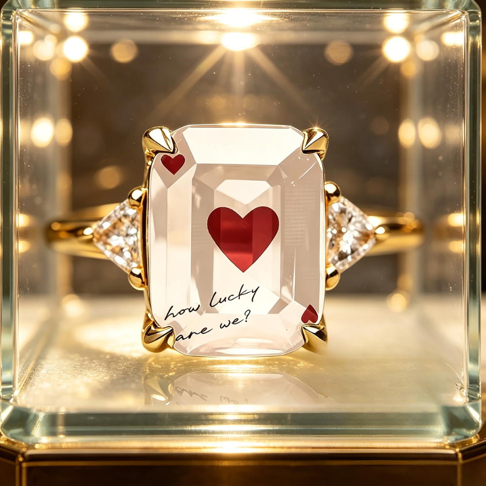"How Lucky Are We" Statement Ring