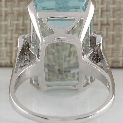 Sea Blue Transparent Rectangle Ring
