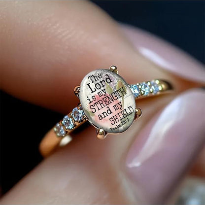Lord Is My Strength Oval Ring