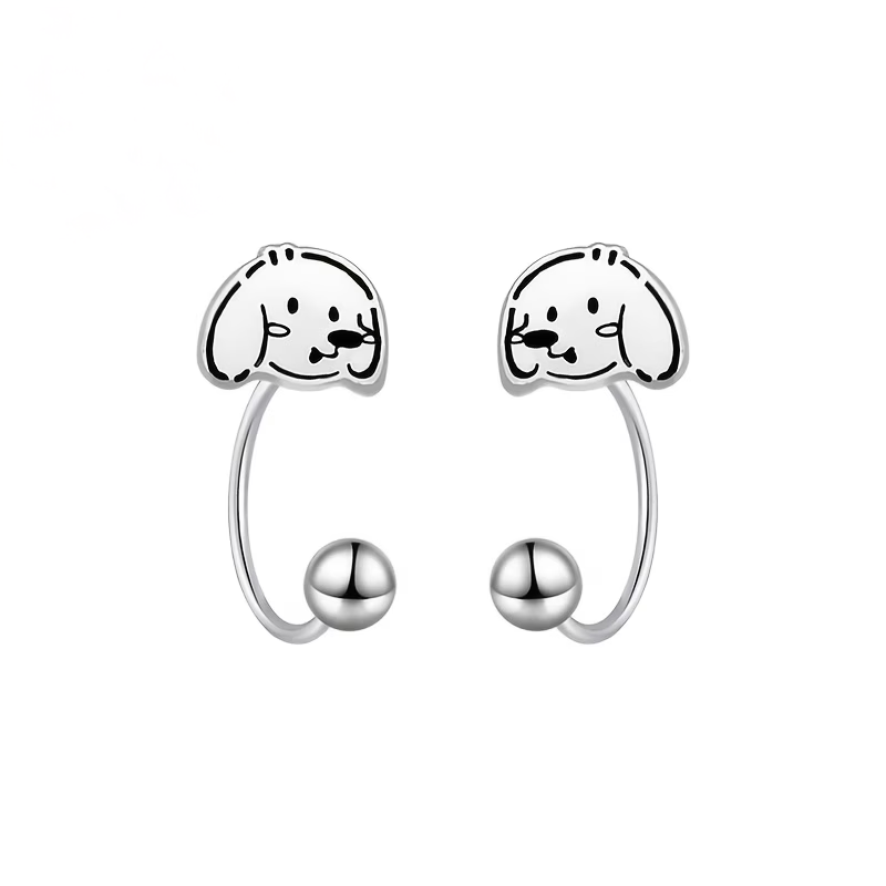 Dog Face Hook Earrings