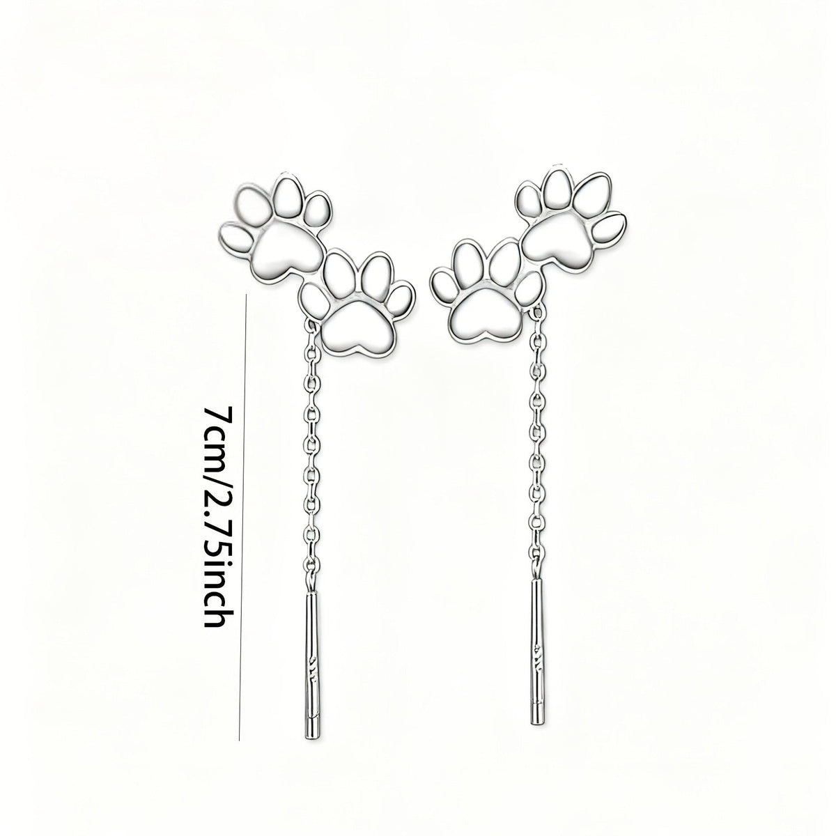 Paw Print Threader Earrings