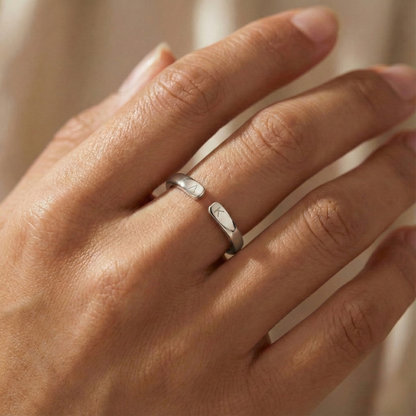 Adjustable Dainty Initial Ring