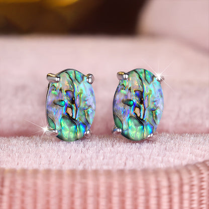 Abalone Shell Oval Earrings