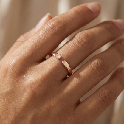Adjustable Dainty Initial Ring