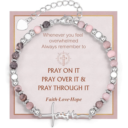 Faith Script Bead Bracelet