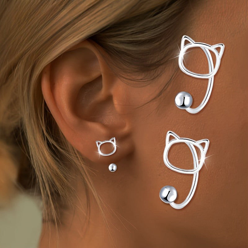 Cat Outline Hook Earrings