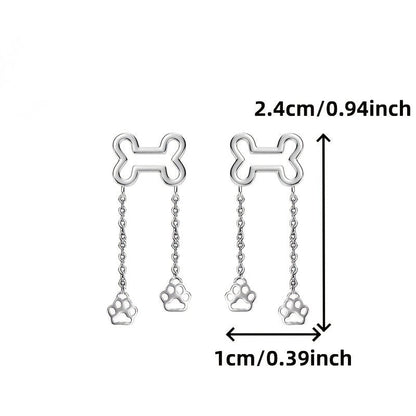 Bone Paw Drop Earrings