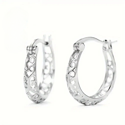 Silver Dangle Hoop Earrings