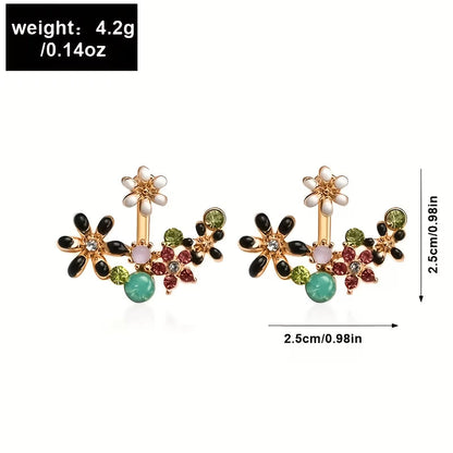 Colorful Floral Stud Earrings