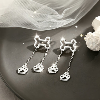 Bone Paw Drop Earrings
