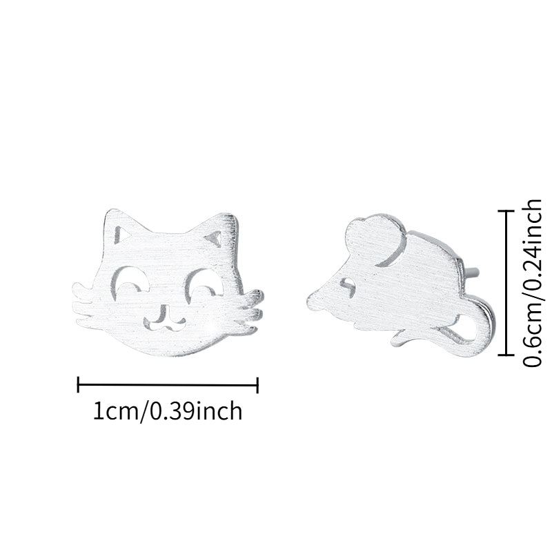 Cat and Mouse Earring Set