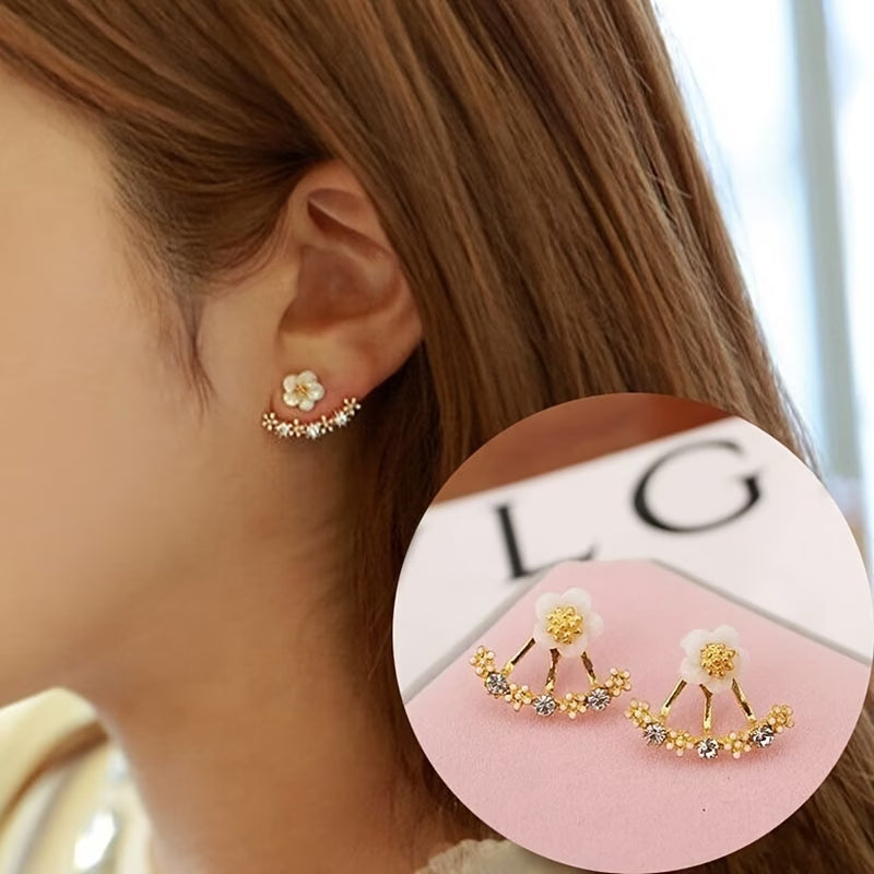 Daisy Crystal Jacket Earrings