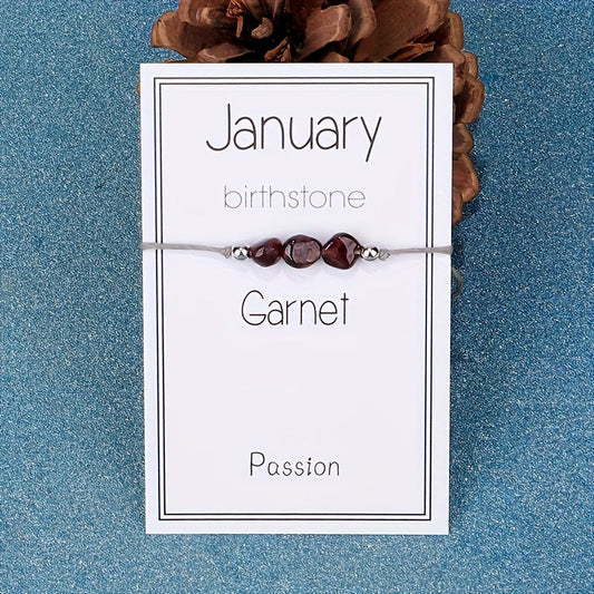 Natural Birthstone Cord Bracelet