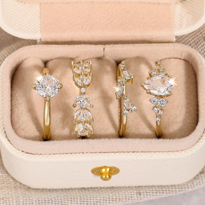 4pc Zirconia Stackable Ring Set