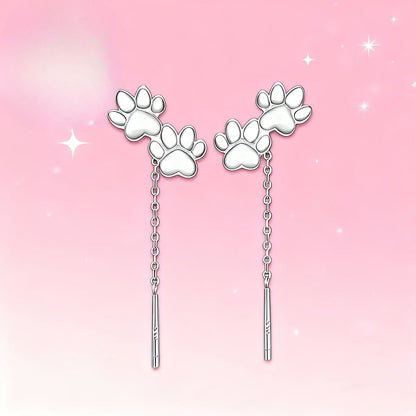 Paw Print Threader Earrings