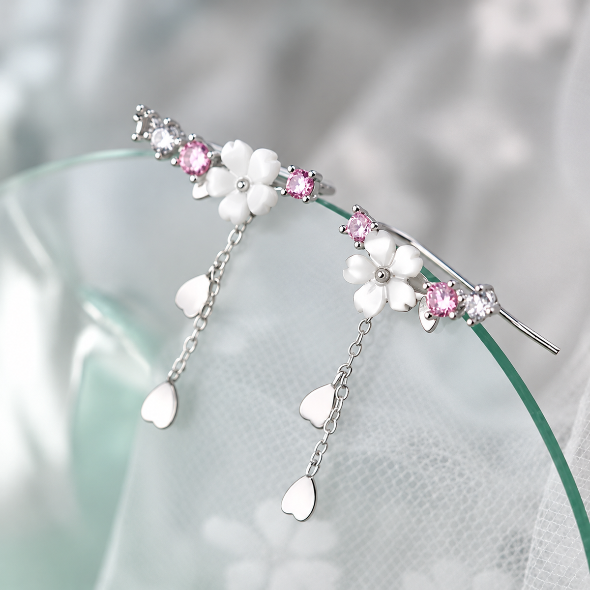 Sakura Tassel Drop Earrings