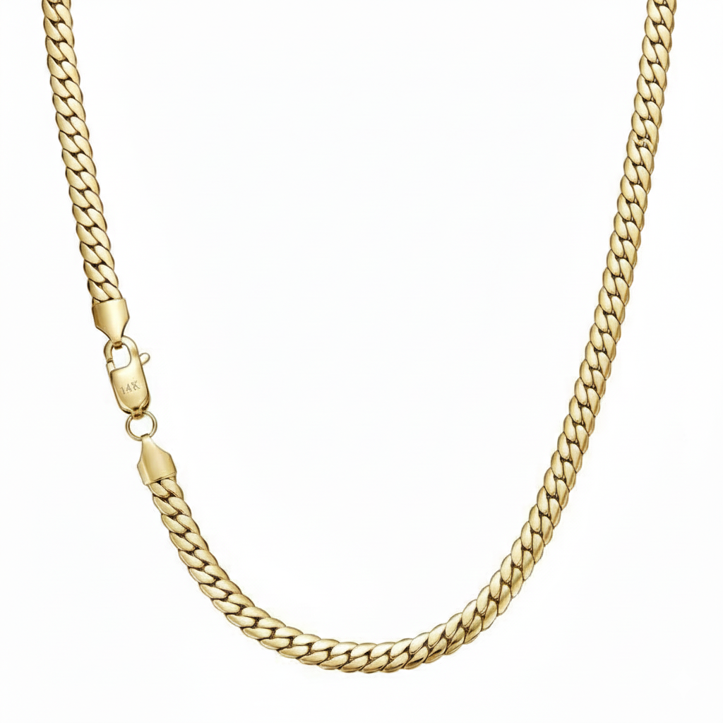 14k Plated Cuban Link Necklace
