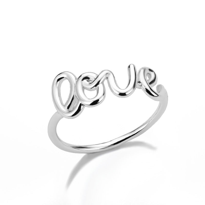 Geometric LOVE Letter Ring