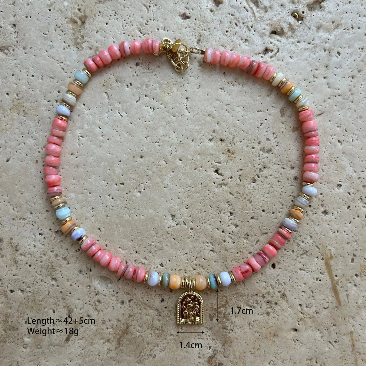 Multicolor Beaded Religious Pendant Necklace