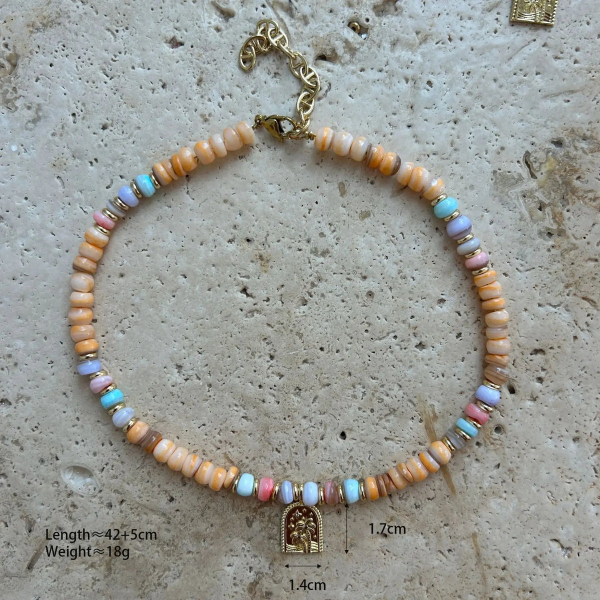 Multicolor Beaded Religious Pendant Necklace