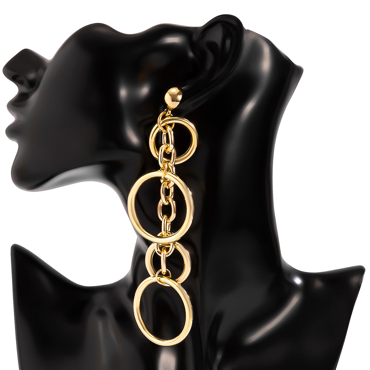 Punk Circle Link Chain Earrings