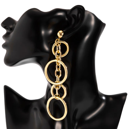 Punk Circle Link Chain Earrings