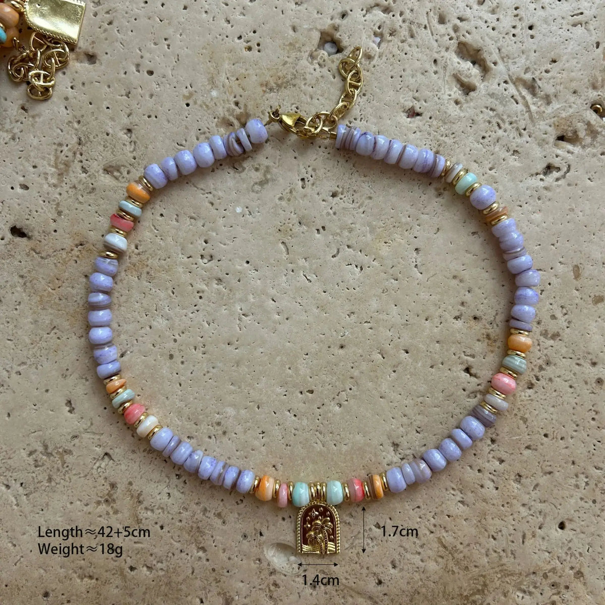 Multicolor Beaded Religious Pendant Necklace