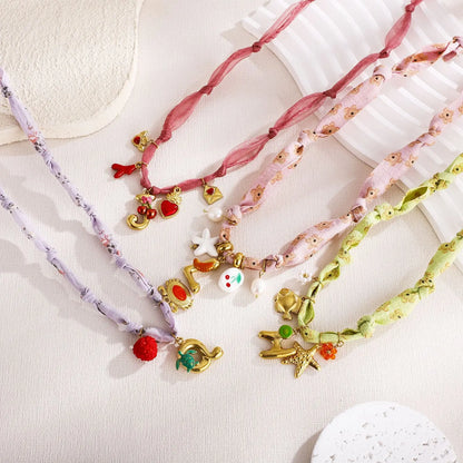 Initial Scarf Charm Necklace