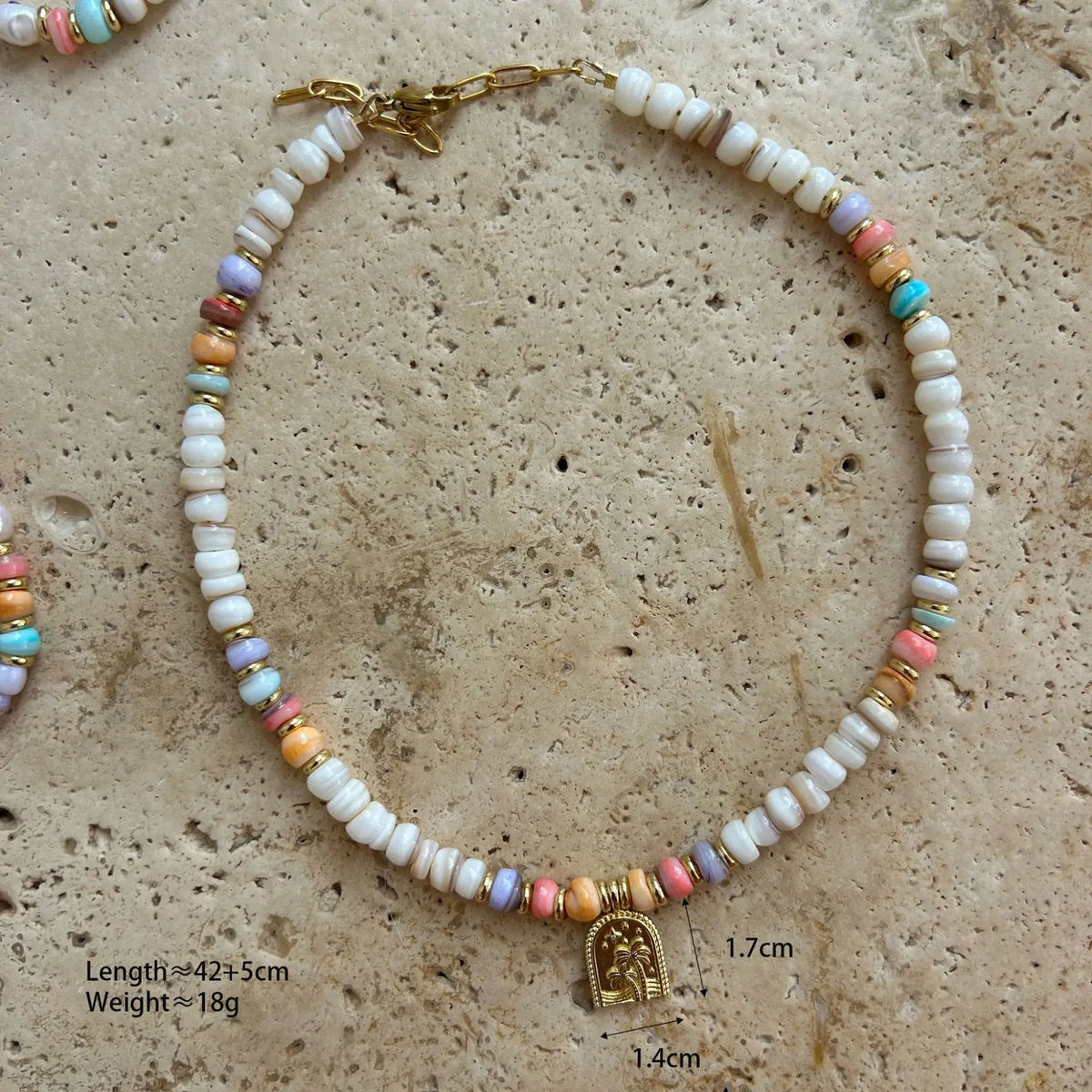 Multicolor Beaded Religious Pendant Necklace