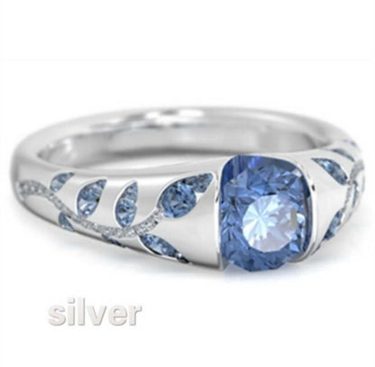 Leaf Vine Cutout Gemstone Ring