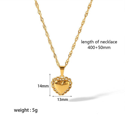 Dainty Gold Heart Choker Necklace